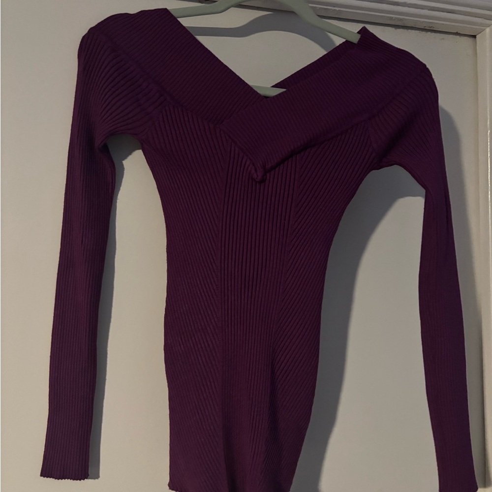 Candie's Vibrant Purple Ribbed Top